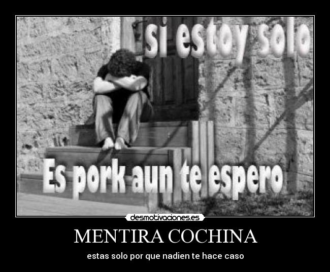 MENTIRA COCHINA - estas solo por que nadien te hace caso