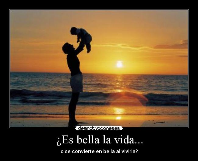 ¿Es bella la vida... - o se convierte en bella al vivirla?