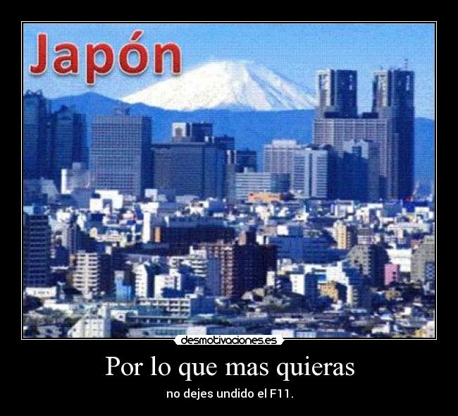 Por lo que mas quieras - no dejes undido el F11.