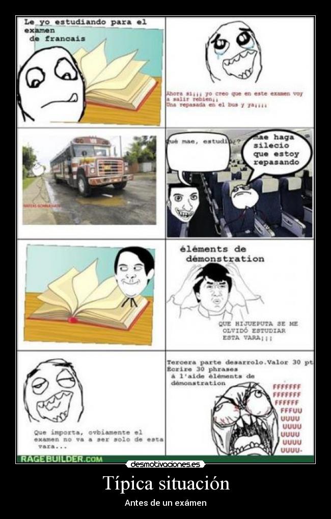 Típica situación - Antes de un exámen