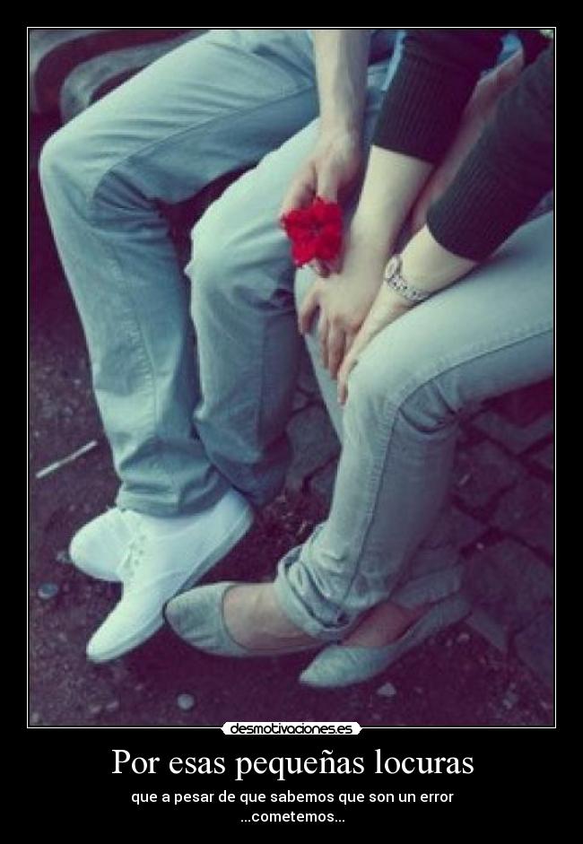 Por esas pequeñas locuras - que a pesar de que sabemos que son un error
...cometemos...