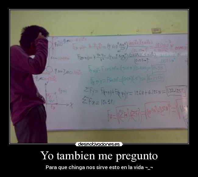 Yo tambien me pregunto - Para que chinga nos sirve esto en la vida ¬_¬