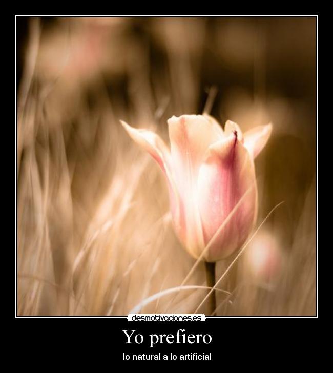 Yo prefiero - lo natural a lo artificial