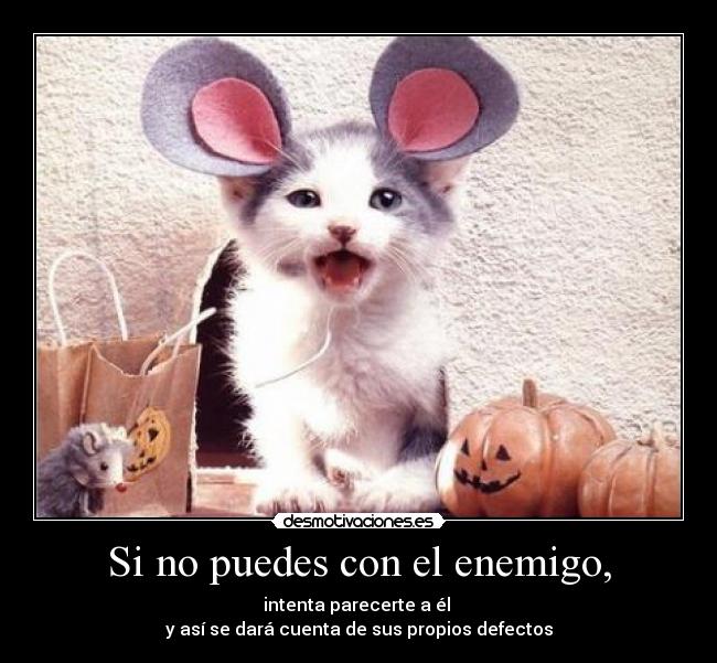 Si no puedes con el enemigo, - intenta parecerte a él 
y así se dará cuenta de sus propios defectos