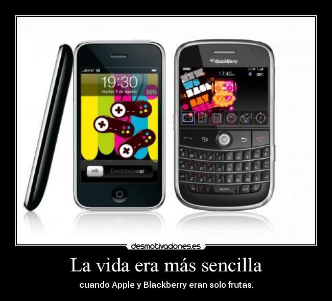 La vida era más sencilla - cuando Apple y Blackberry eran solo frutas.