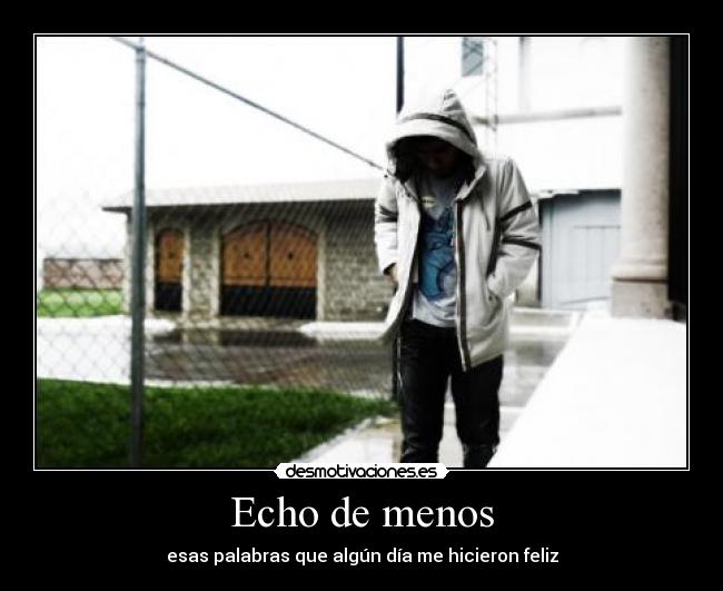 Echo de menos - esas palabras que algún día me hicieron feliz