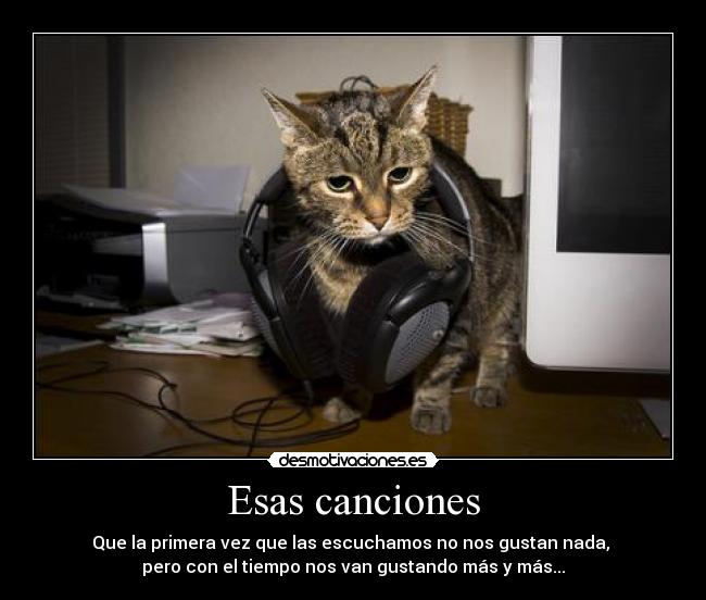 Esas canciones - Que la primera vez que las escuchamos no nos gustan nada,
pero con el tiempo nos van gustando más y más...
