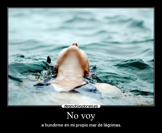 No voy - a hundirme en mi propio mar de lágrimas.