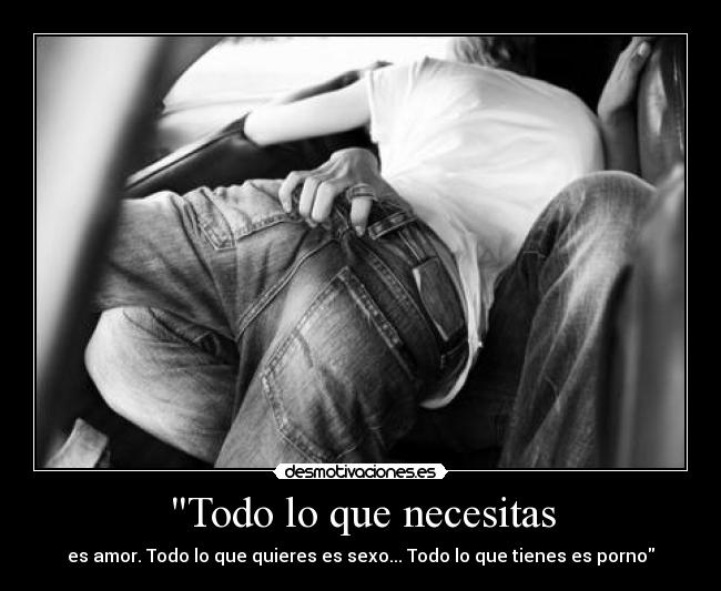 Todo lo que necesitas - es amor. Todo lo que quieres es sexo... Todo lo que tienes es porno