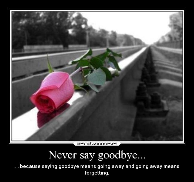 Never say goodbye... -