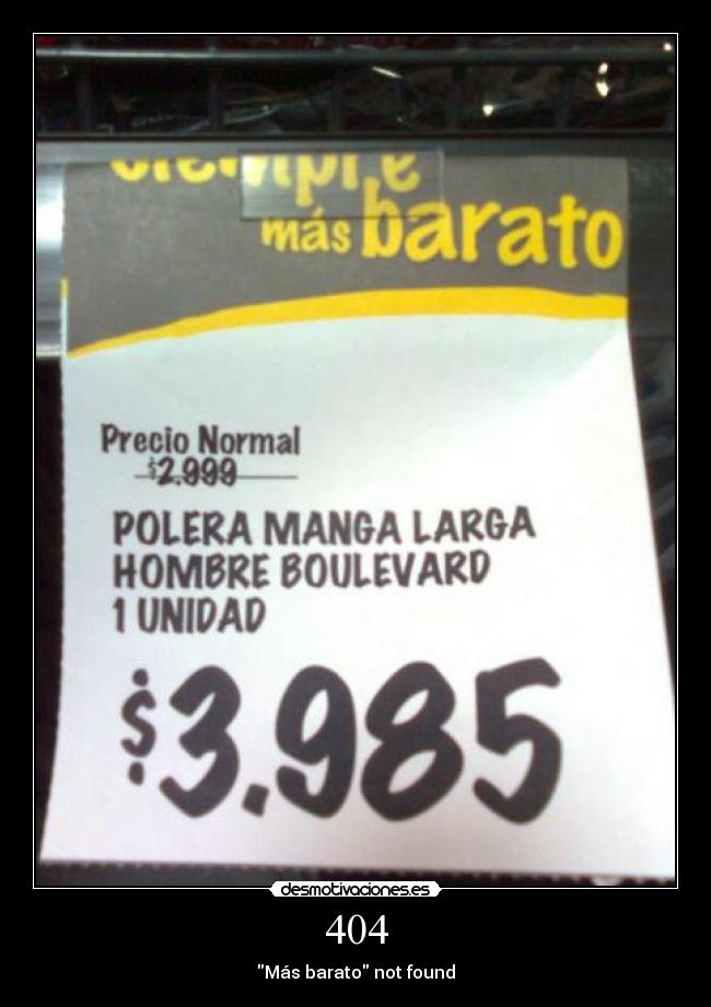 404 - Más barato not found