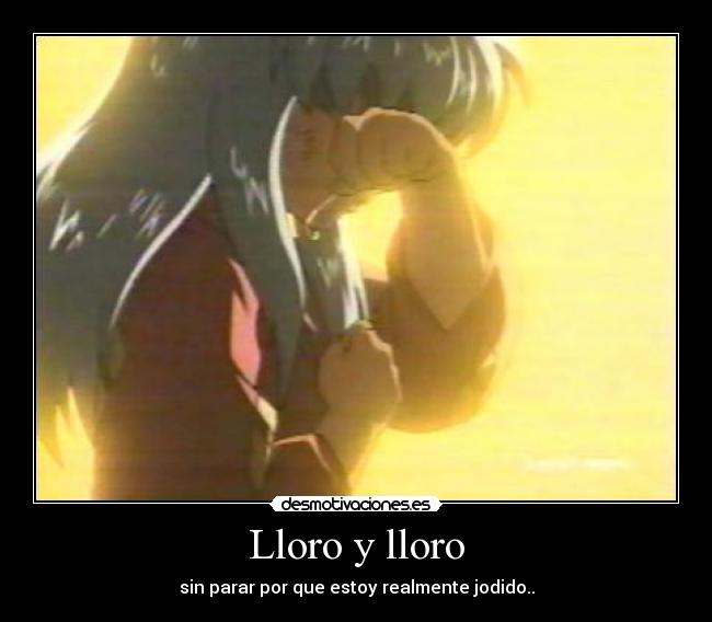 Lloro y lloro - sin parar por que estoy realmente jodido..
