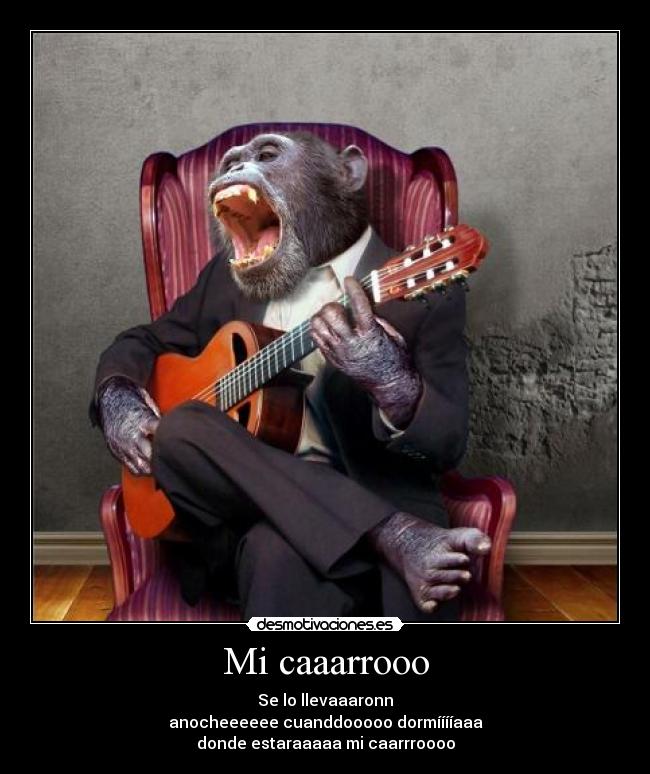 Mi caaarrooo - Se lo llevaaaronn
anocheeeeee cuanddooooo dormííííaaa
donde estaraaaaa mi caarrroooo