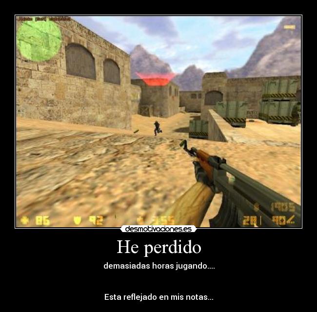 He perdido - demasiadas horas jugando....
Esta reflejado en mis notas...