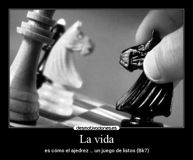 La vida - es cómo el ajedrez ... un juego de listos (Bk7)