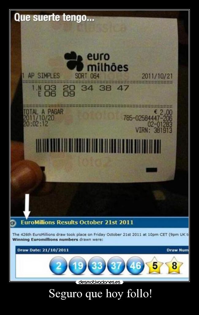 Seguro que hoy follo! -