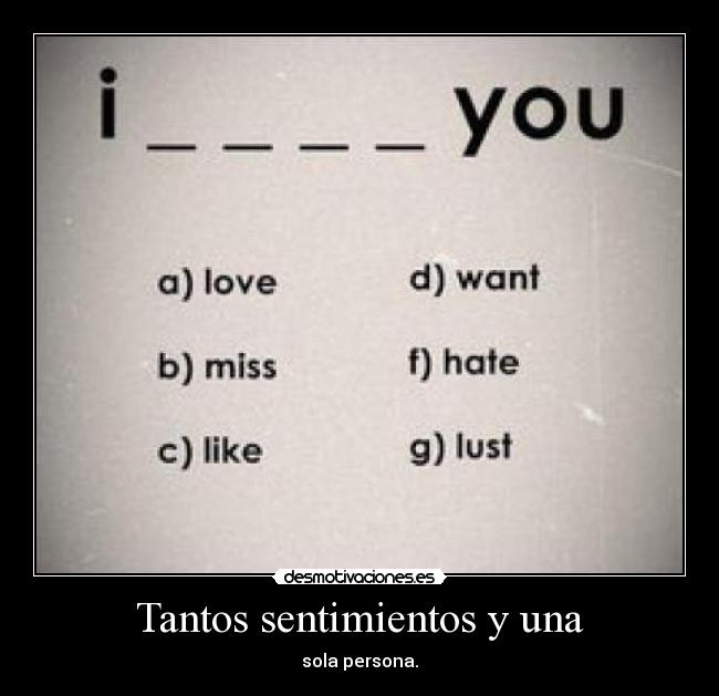 Tantos sentimientos y una - 