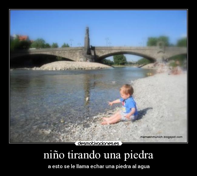 niño tirando una piedra - 