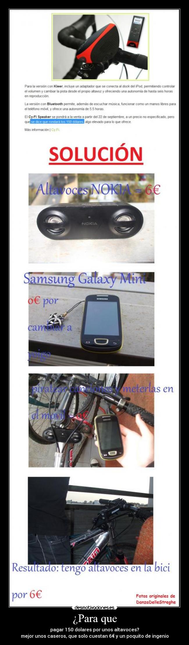 carteles danzadellestreghe altavoces euros dolares trollface bici desmotivaciones