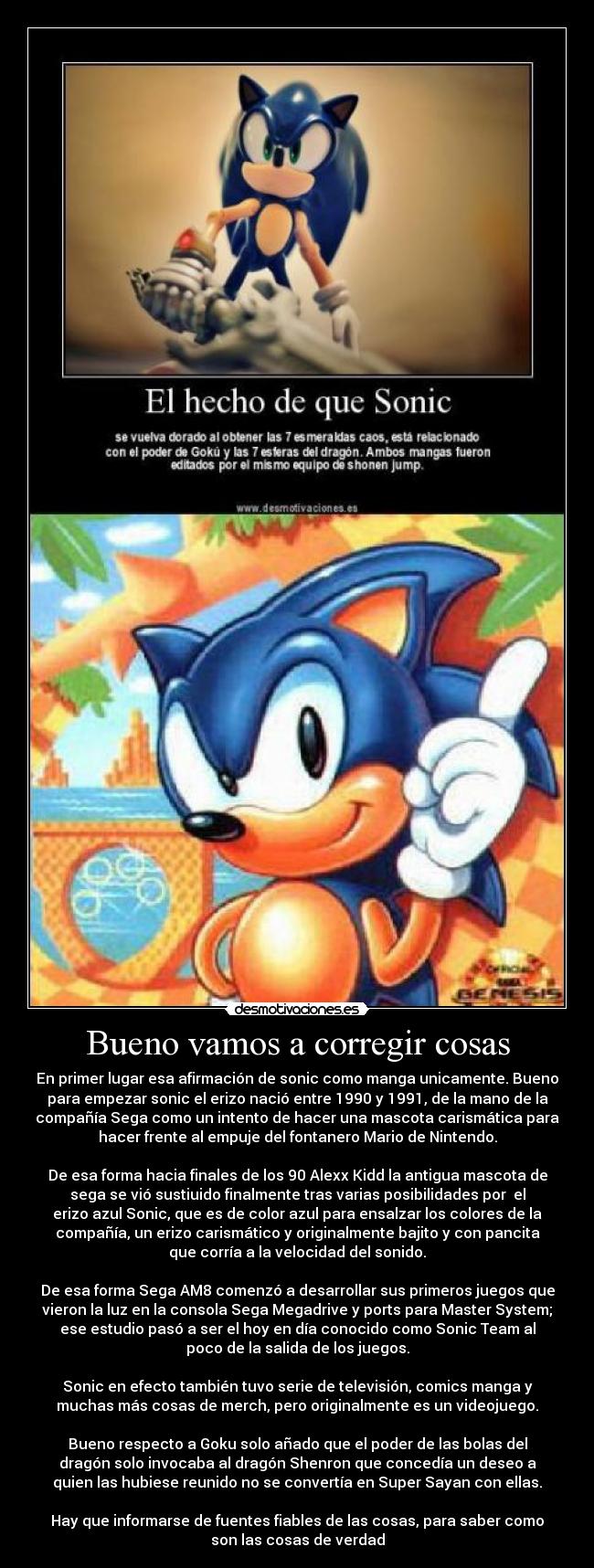 carteles sonic sega dragon ball correccion tenia que hacer gran juego comics manga desmotivaciones