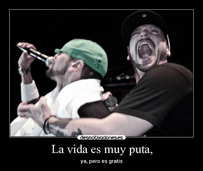 La vida es muy puta, - ya, pero es gratis