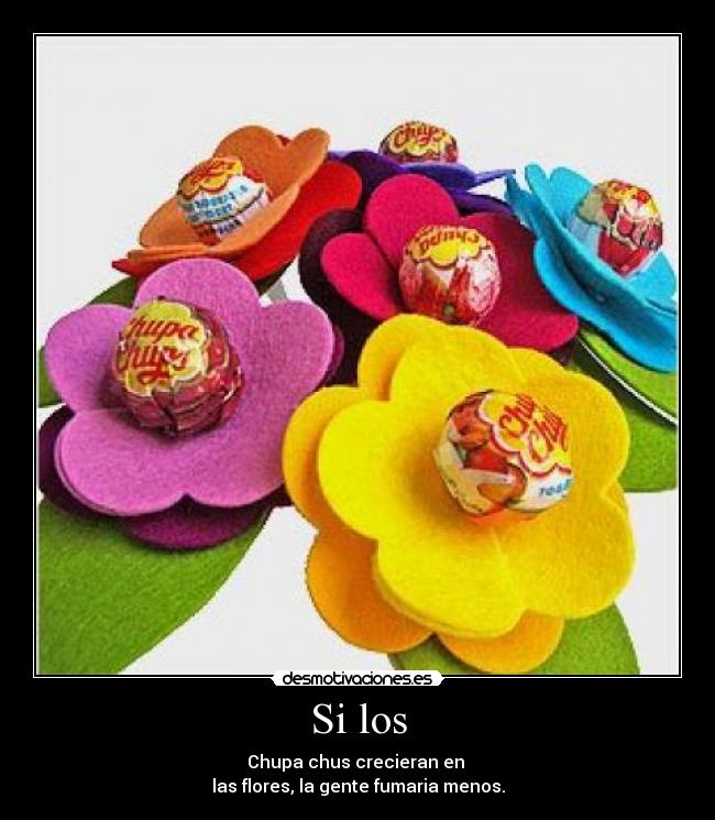 Si los - Chupa chus crecieran en
las flores, la gente fumaria menos.