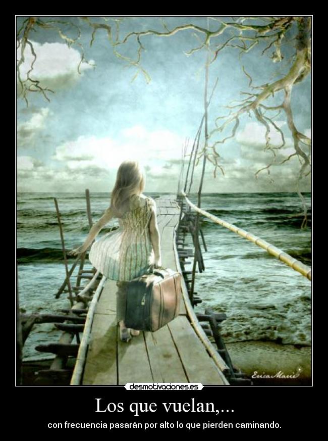 Los que vuelan,... - con frecuencia pasarán por alto lo que pierden caminando.