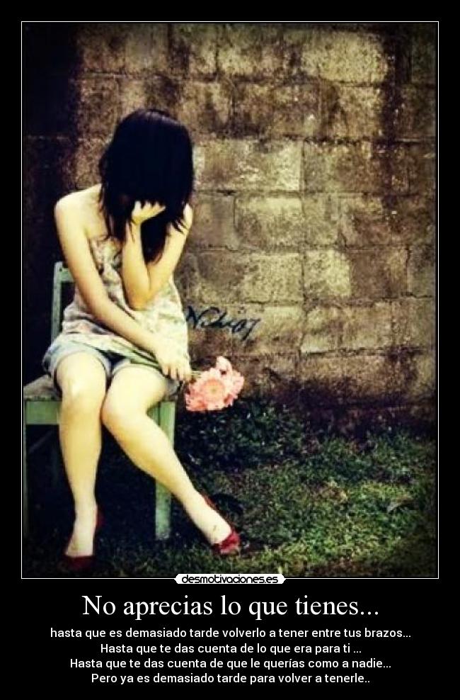 No aprecias lo que tienes... - 