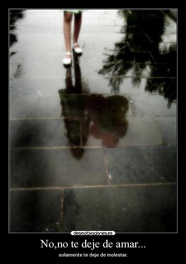 No,no te deje de amar... - solamente te deje de molestar.