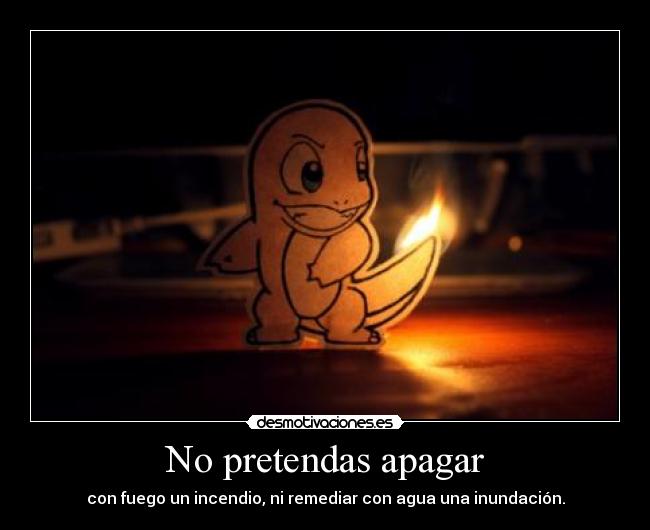 No pretendas apagar - con fuego un incendio, ni remediar con agua una inundación.