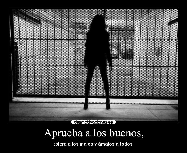 Aprueba a los buenos, -