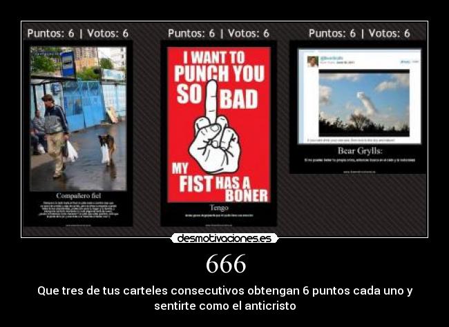 carteles 666 the number the beast desmotivaciones