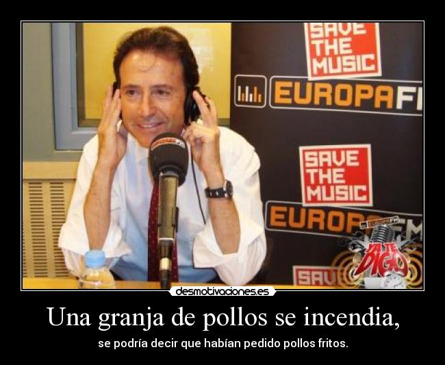 Una granja de pollos se incendia, -