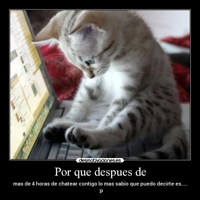 Por que despues de - mas de 4 horas de chatear contigo lo mas sabio que puedo decirte es.....
 :p