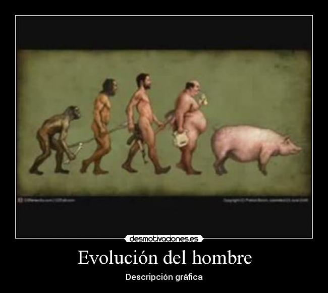 carteles evolucion hombre cerdo grafica darwin desmotivaciones