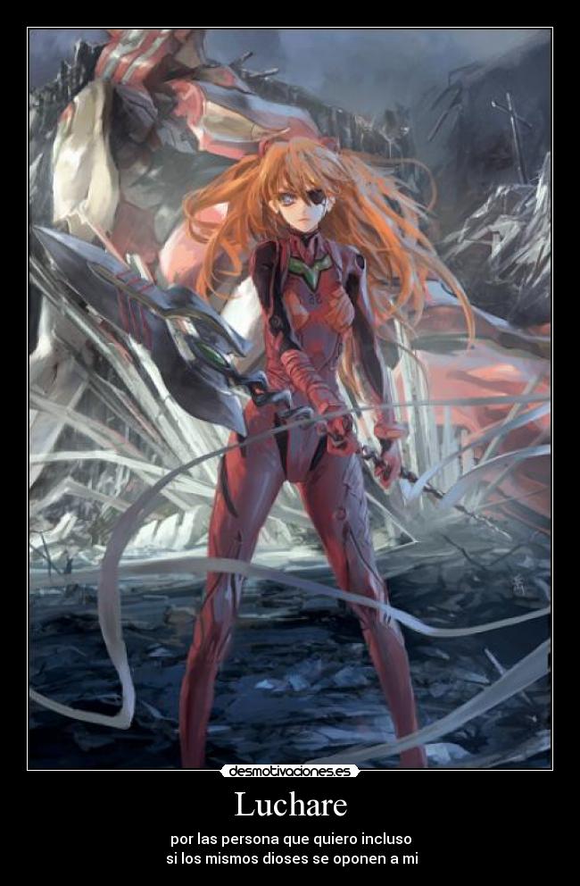 carteles evangelion asuka dioses luchar desmotivaciones