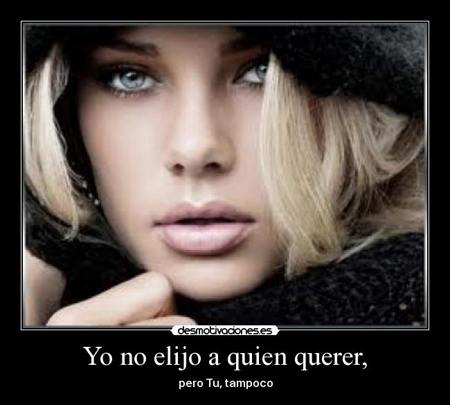 Yo no elijo a quien querer, - pero Tu, tampoco