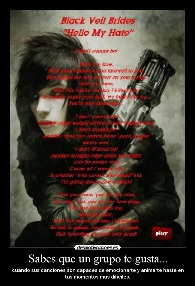 carteles black veil brides musica emocionarte canciones desmotivaciones