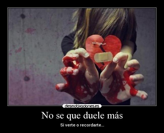 No se que duele más - Si verte o recordarte...