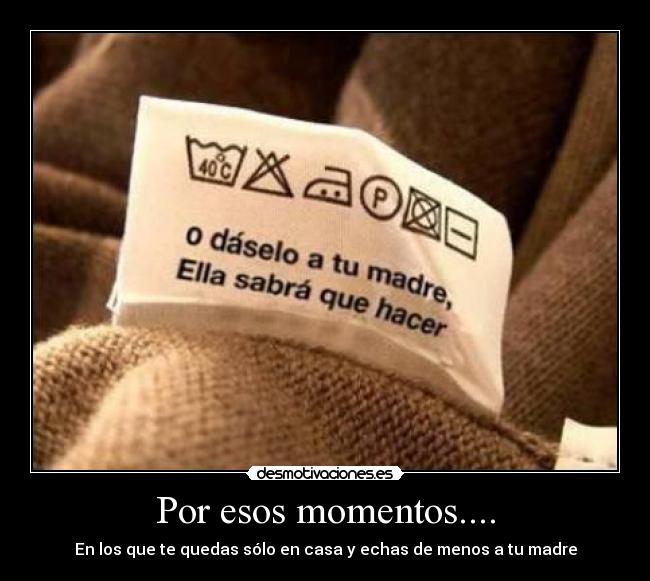 Por esos momentos.... - En los que te quedas sólo en casa y echas de menos a tu madre