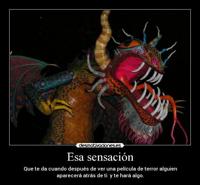 Esa sensación - Que te da cuando después de ver una película de terror alguien
aparecerá atrás de ti y te hará algo.