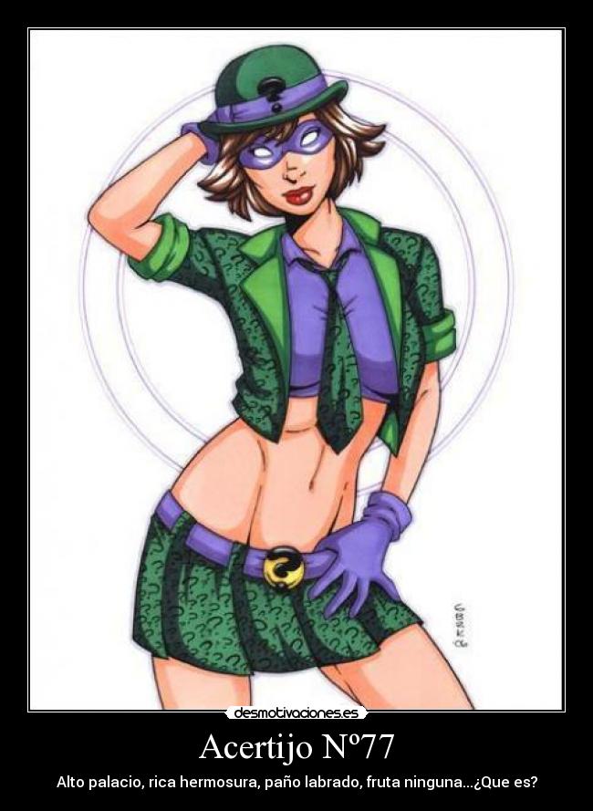 Acertijo Nº77 - Alto palacio, rica hermosura, paño labrado, fruta ninguna...¿Que es?