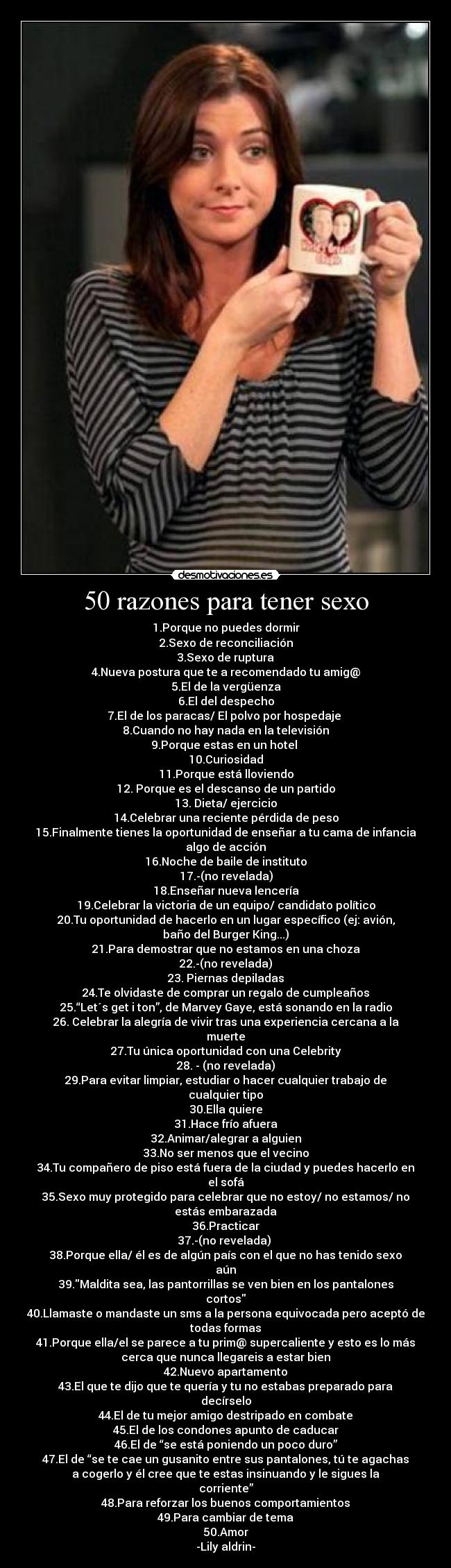 50 razones para tener sexo -