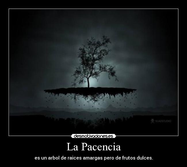 La Pacencia - es un arbol de raices amargas pero de frutos dulces.