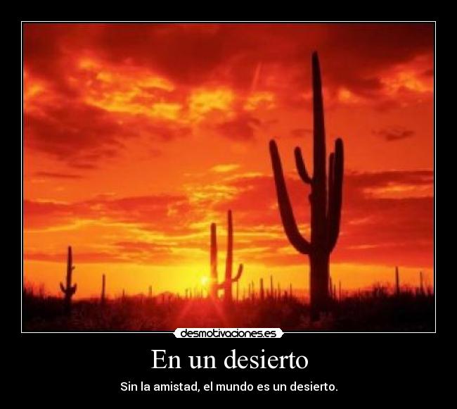 En un desierto - Sin la amistad, el mundo es un desierto.