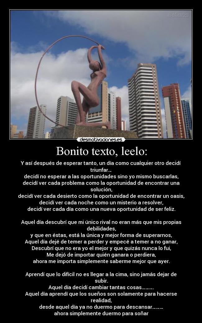 Bonito texto, leelo: -