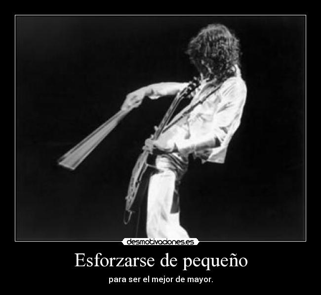 carteles tenyearsgone jimmy page tocando violin bow brujo guitarra esforzarse tiene recompensa desmotivaciones