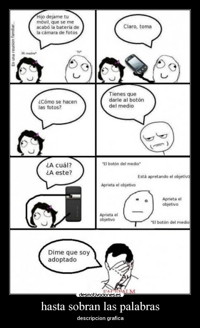 hasta sobran las palabras - descripcion grafica