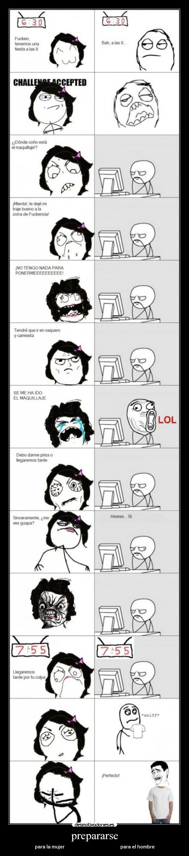prepararse - para la mujer para el hombre