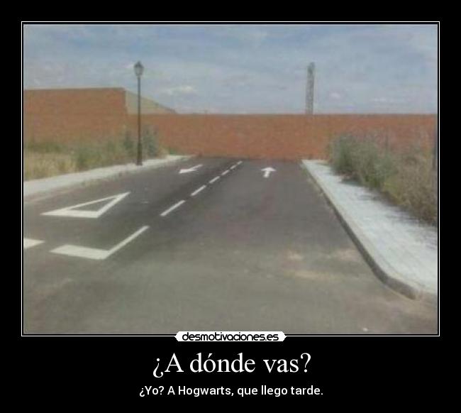 ¿A dónde vas? - ¿Yo? A Hogwarts, que llego tarde.